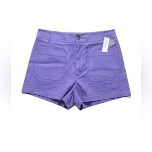 Anthropologie Maeve The Colette Shorts Womens 32 Linen Blend High Rise Purple.